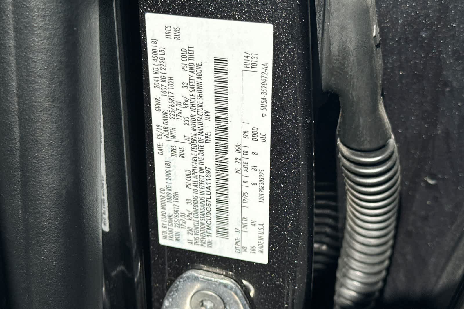 Certified 2020 Ford Escape SE AWD/4WD image 30