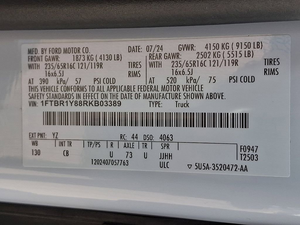 Certified 2024 Ford Transit 250 Low Roof w/ Exterior Upgrade Package image 28