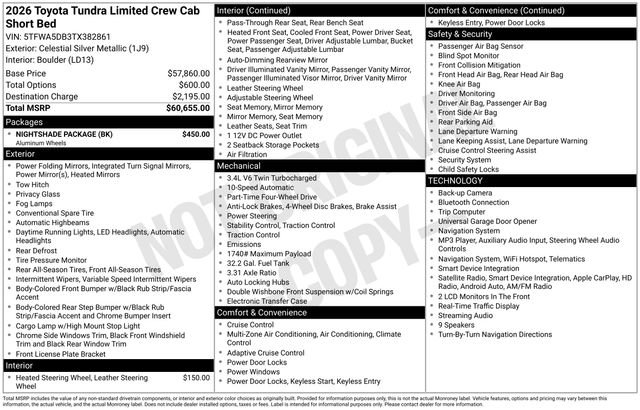 Used 2026 Toyota Tundra Limited w/ Nightshade Package AWD/4WD image 27