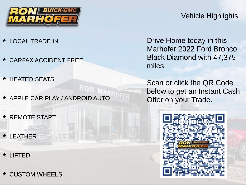 Used 2022 Ford Bronco Black Diamond w/ Sasquatch Package AWD/4WD image 14