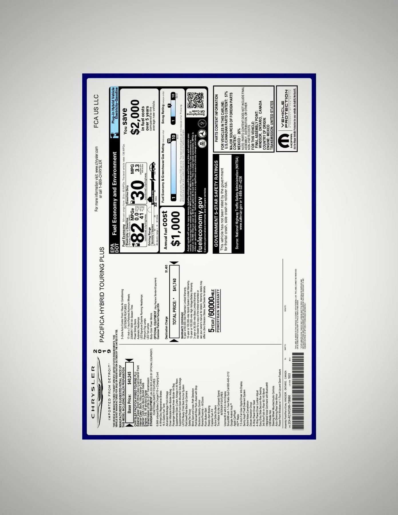 Used 2019 Chrysler Pacifica Touring Plus image 2