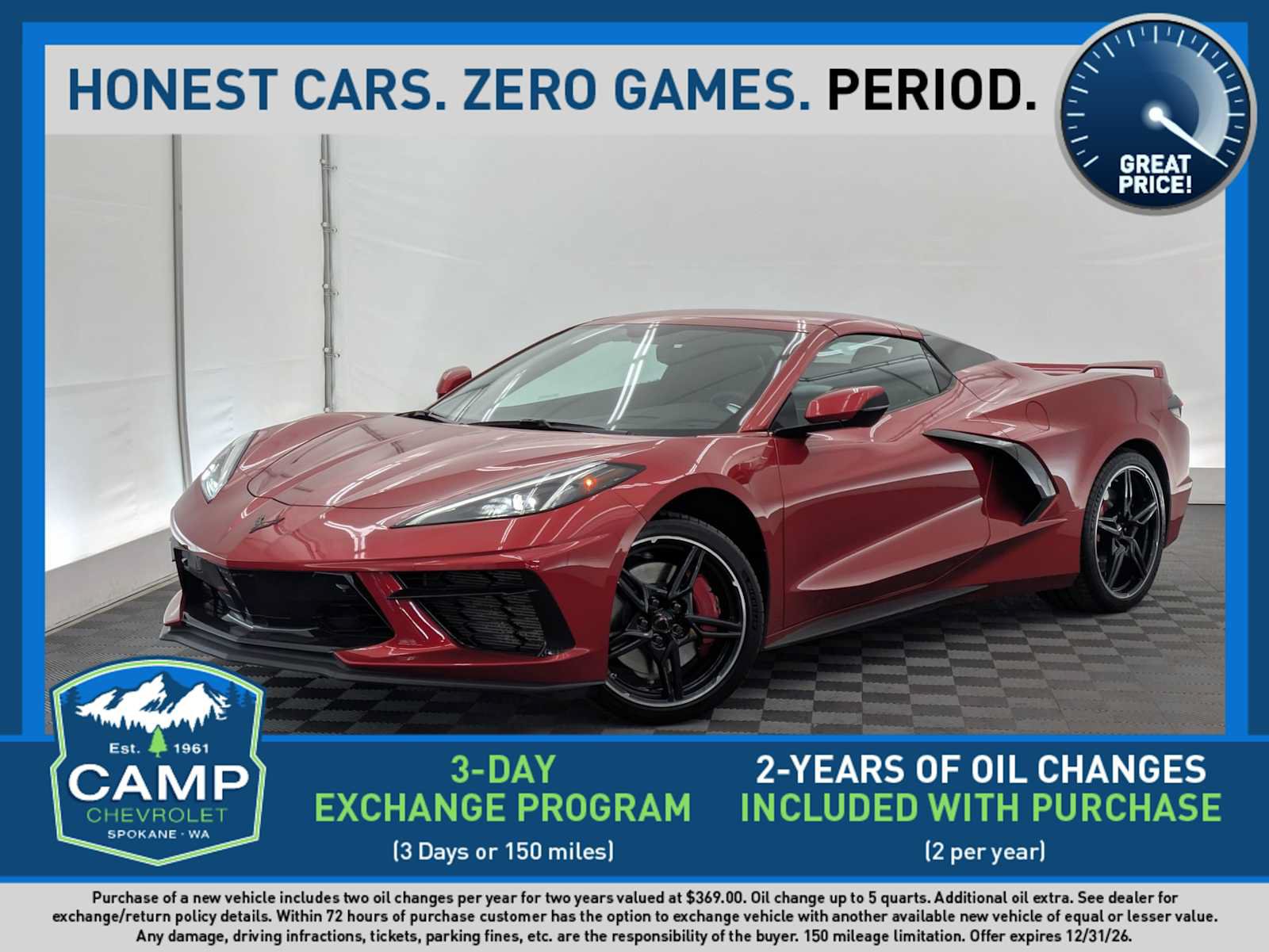 Used 2021 Chevrolet Corvette Stingray Premium Conv w/ Z51 Performance Package RWD image 1