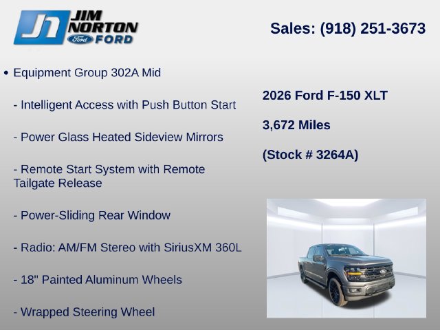 Certified 2026 Ford F150 XLT w/ Equipment Group 302A MID AWD/4WD image 14