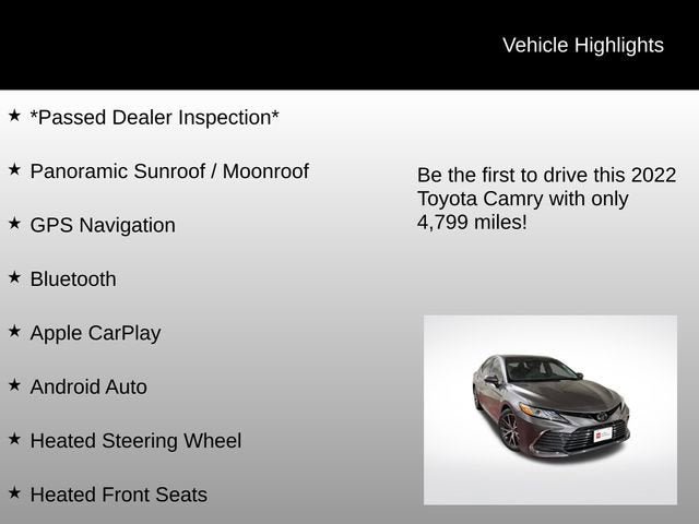 Certified 2022 Toyota Camry XLE w/ Navigation Package image 7