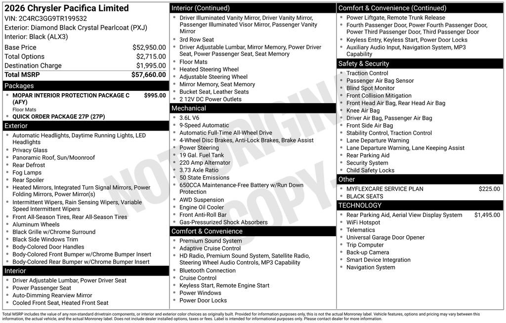 New 2026 Chrysler Pacifica Limited AWD/4WD image 4
