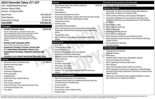 Used 2023 Chevrolet Tahoe Z71 w/ Luxury Package AWD/4WD image 4