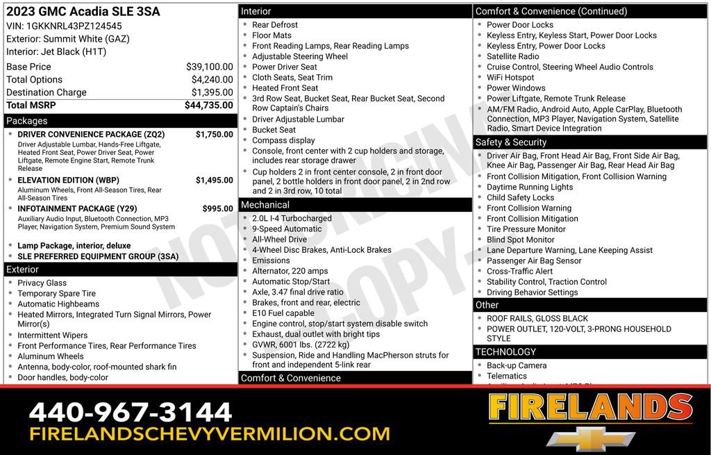 Certified 2023 GMC Acadia SLE w/ Driver Convenience Package image 2