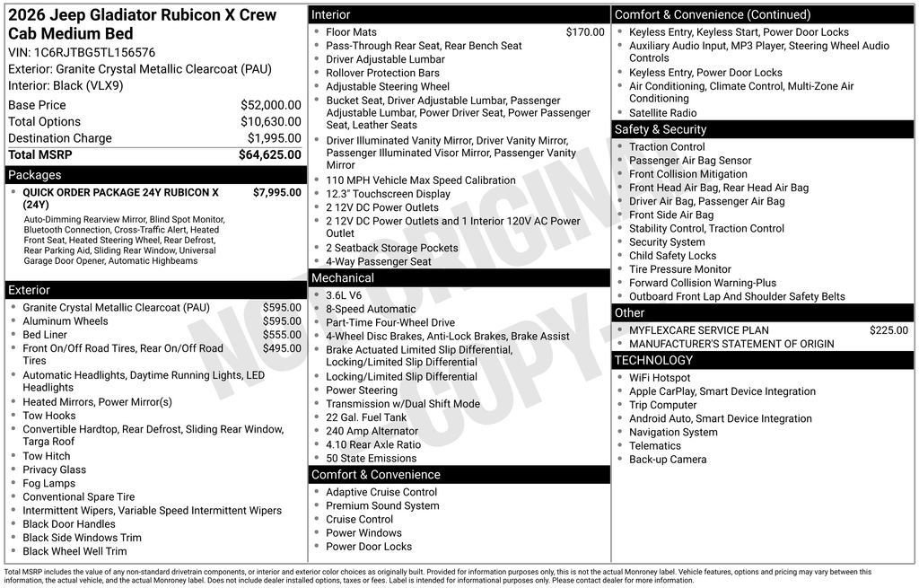 New 2026 Jeep Gladiator Rubicon AWD/4WD image 22