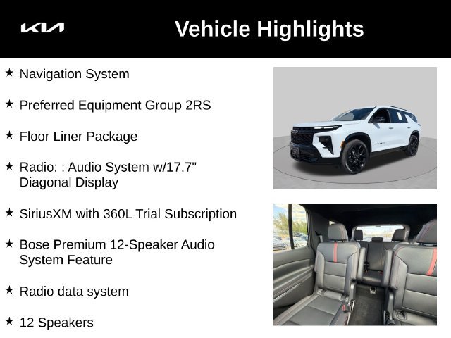 Used 2026 Chevrolet Traverse RS w/ LPO, Floor Liner Package AWD/4WD image 5
