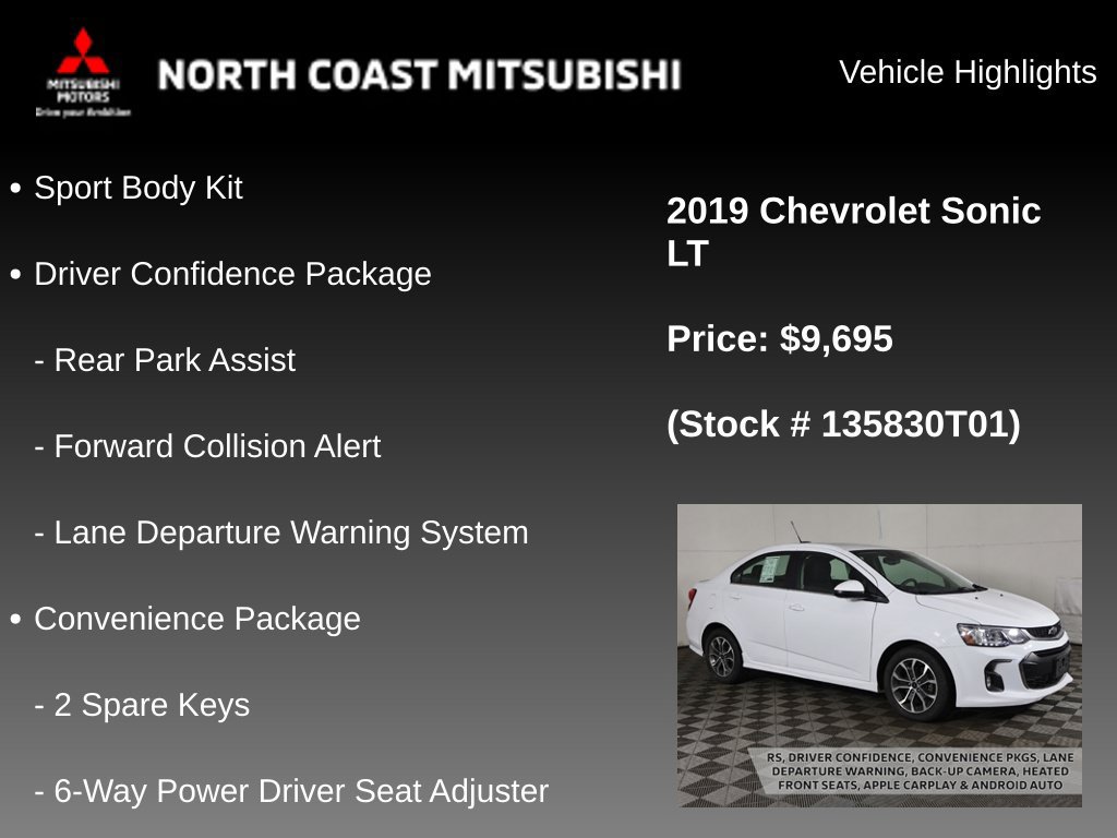 Used 2019 Chevrolet Sonic LT w/ Convenience Package FWD image 2