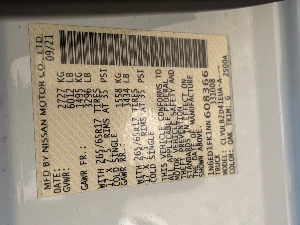 Used 2022 Nissan Frontier SV w/ Technology Package image 39