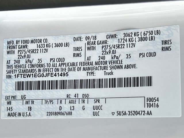 Used 2018 Ford F150 Limited w/ Trailer Tow Package AWD/4WD image 34