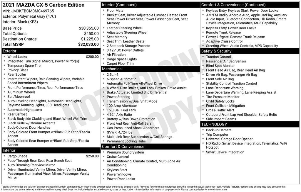 Used 2021 MAZDA CX-5 Carbon Edition AWD/4WD image 6