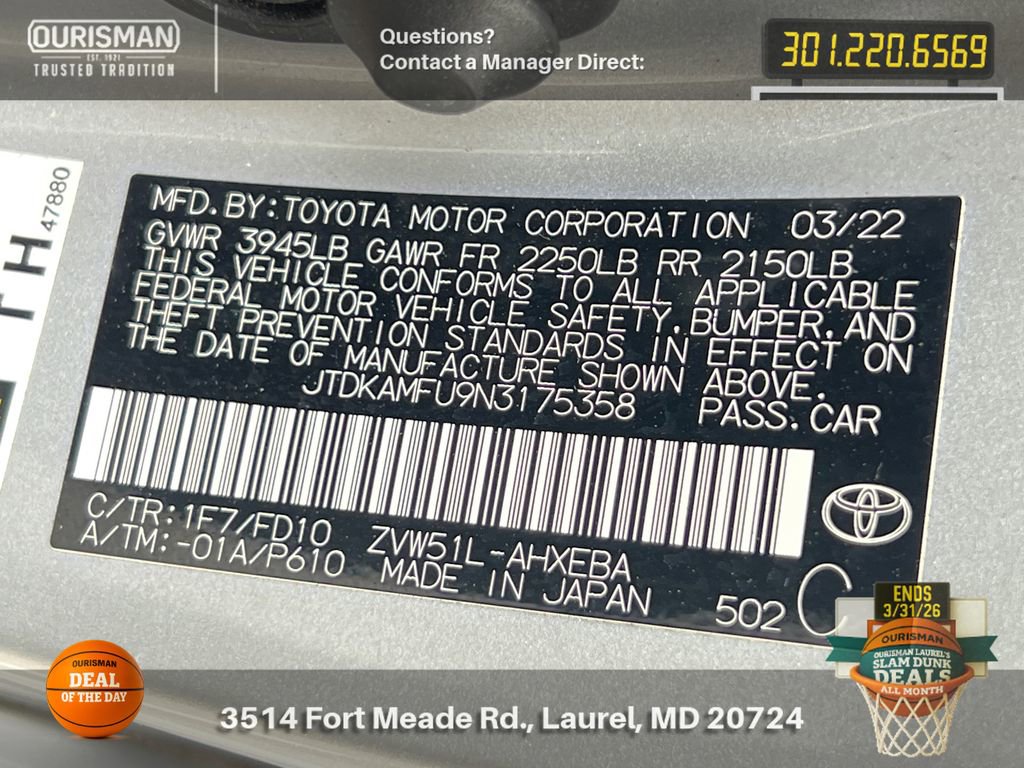 Used 2022 Toyota Prius LE image 30