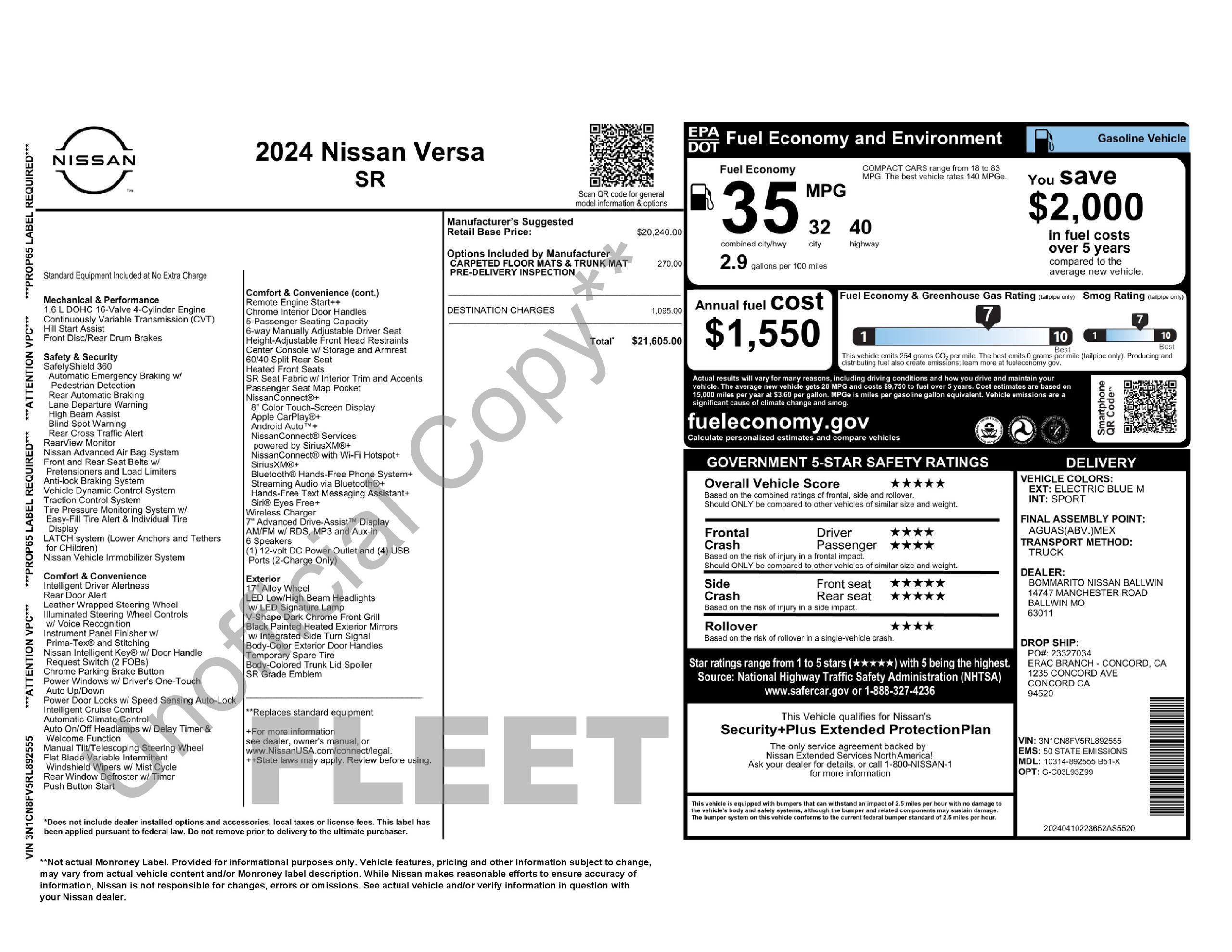 Used 2024 Nissan Versa SR FWD image 28