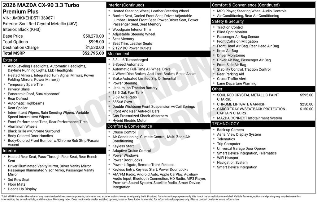 New 2026 MAZDA CX-90 3.3 Turbo w/ Premium Plus Pkg image 2