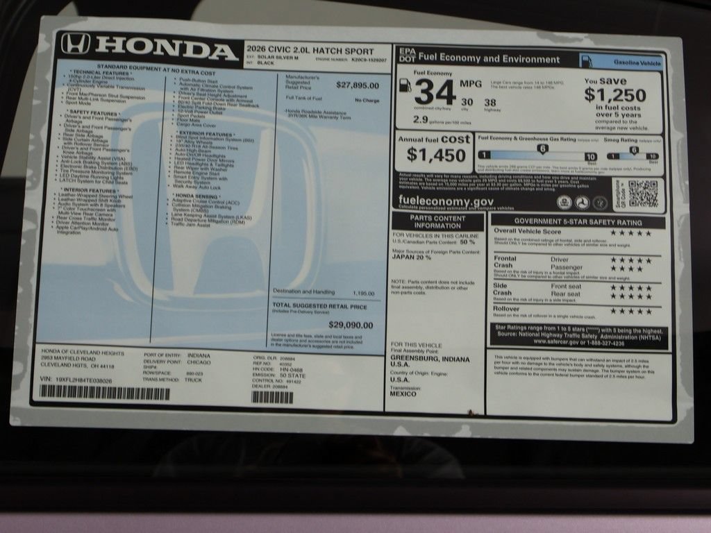 New 2026 Honda Civic Sport image 24