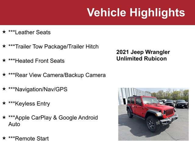 Used 2021 Jeep Wrangler Unlimited Rubicon AWD/4WD image 2