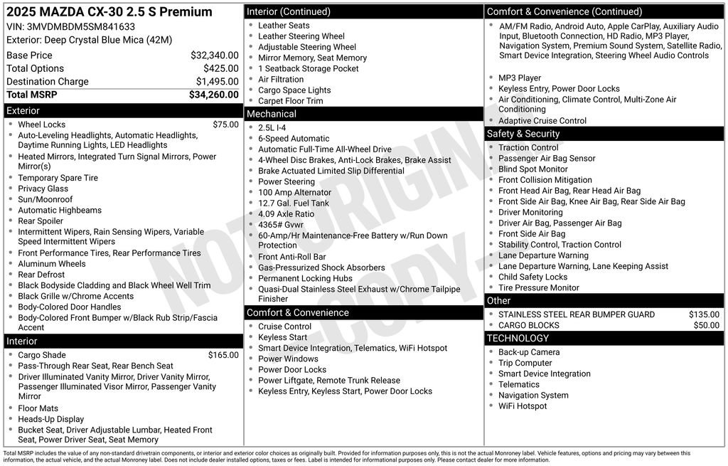 Used 2025 MAZDA CX-30 AWD 2.5 S w/ Premium Package image 32