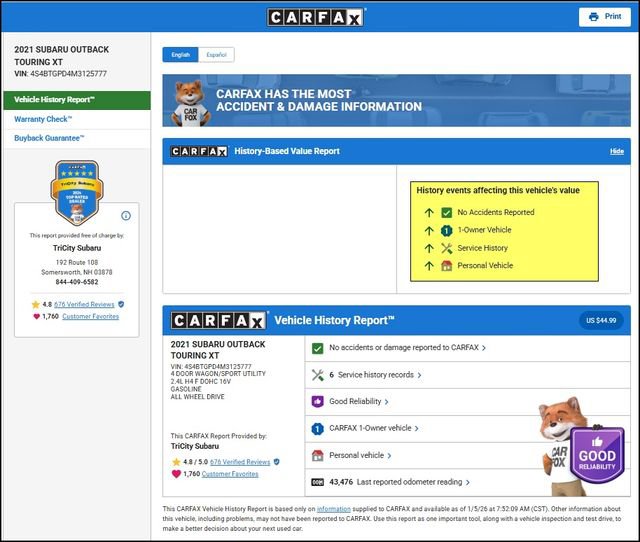 Used 2021 Subaru Outback Touring XT image 13