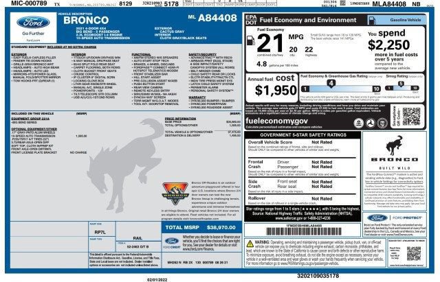 Used 2021 Ford Bronco Big Bend AWD/4WD image 23