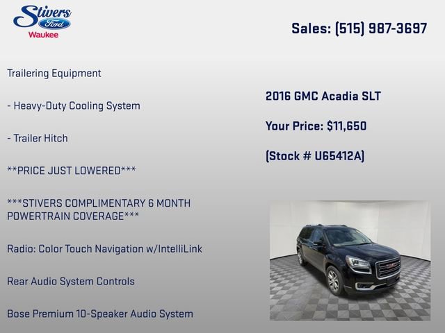 Used 2016 GMC Acadia SLT w/ Open Road Package AWD/4WD image 27