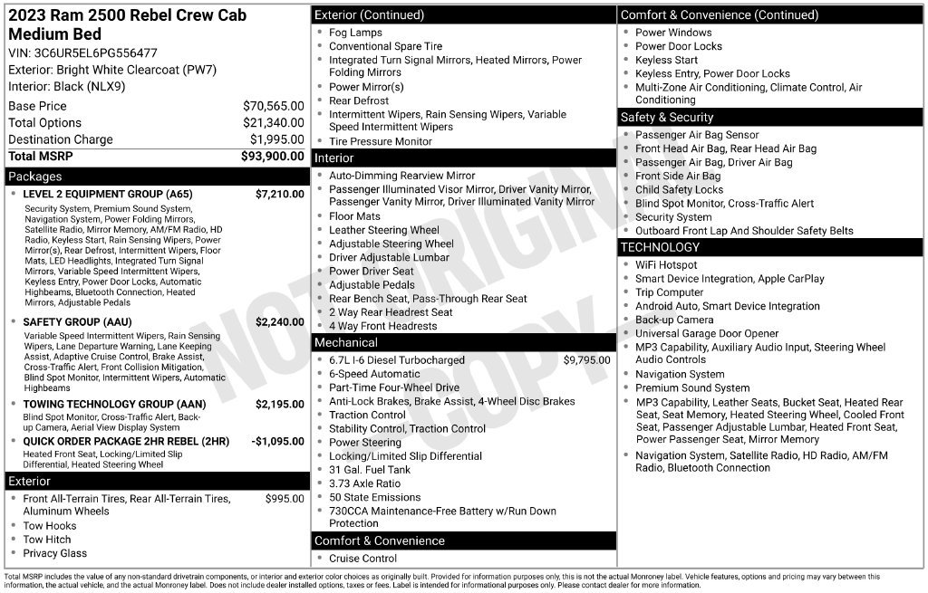 Used 2023 RAM 2500 Rebel w/ Level 2 Equipment Group AWD/4WD image 5