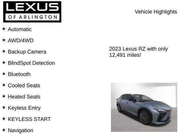 Used 2023 Lexus RZ 450e Premium w/ Accessory Package (Z1) AWD/4WD image 8
