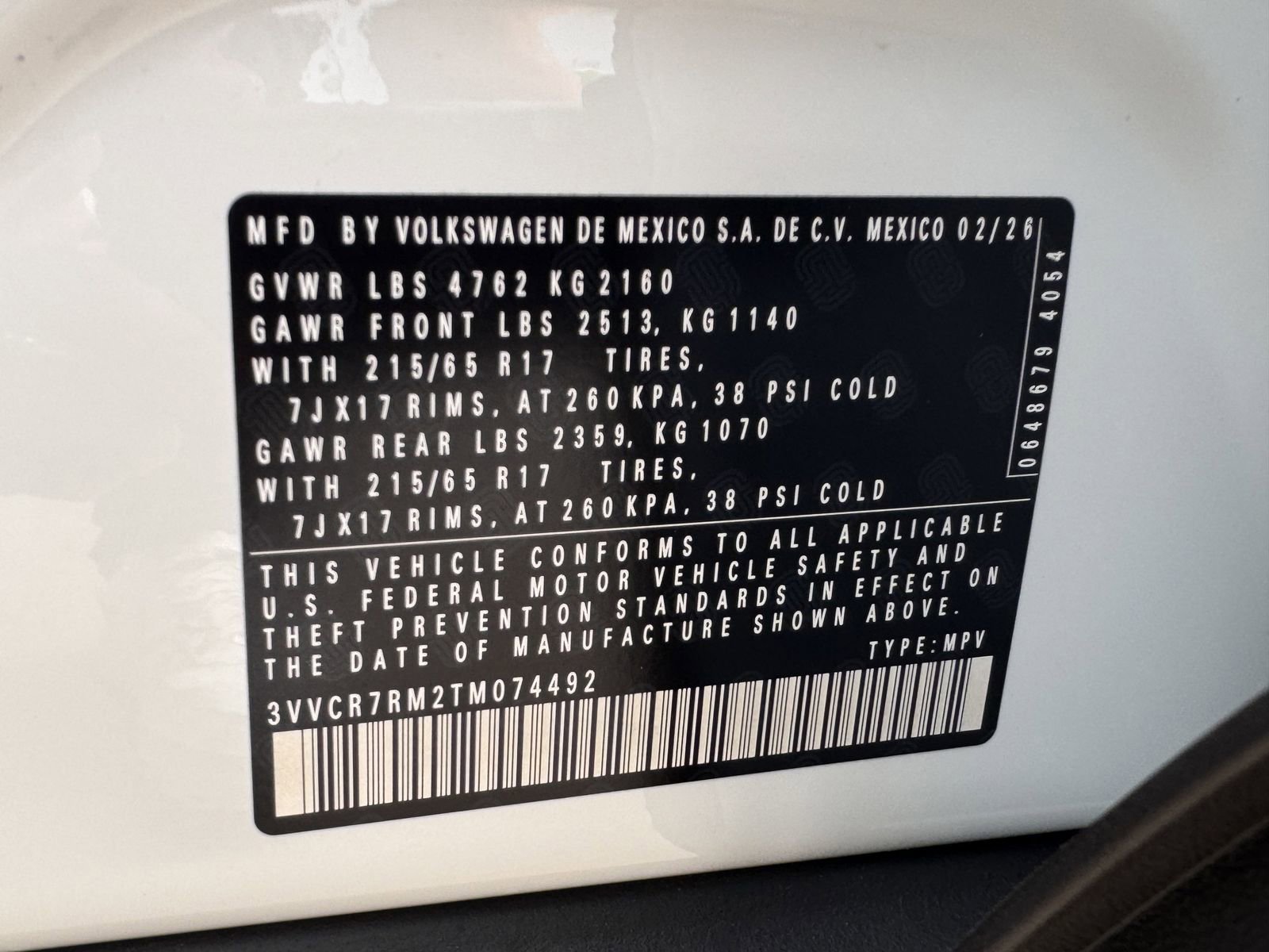 New 2026 Volkswagen Tiguan S image 25