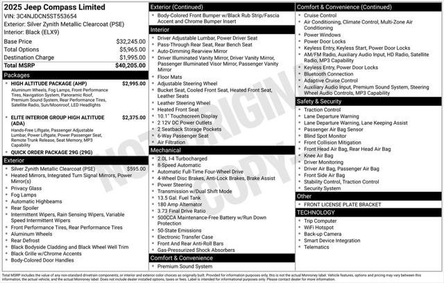 Certified 2025 Jeep Compass Limited w/ High Altitude Package AWD/4WD image 24