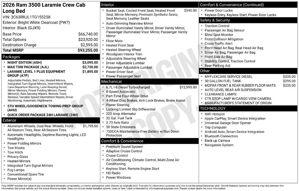 New 2026 RAM 3500 Laramie AWD/4WD image 9