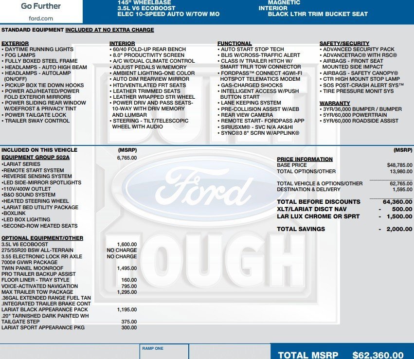 Used 2020 Ford F150 Lariat w/ Equipment Group 502A Luxury image 2