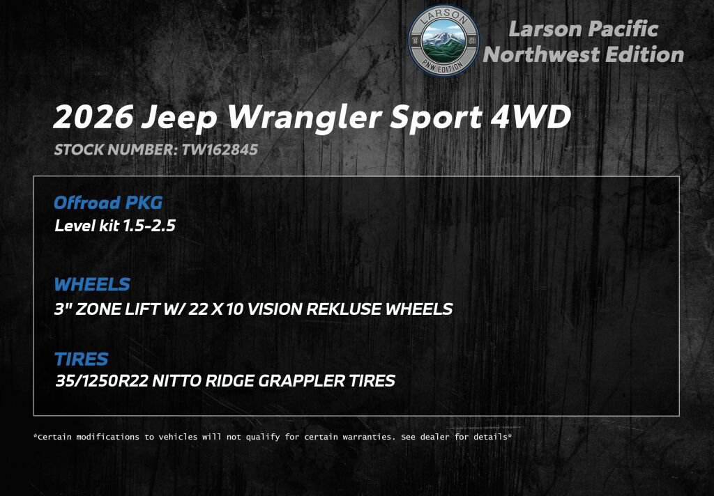 New 2026 Jeep Wrangler Sport image 3