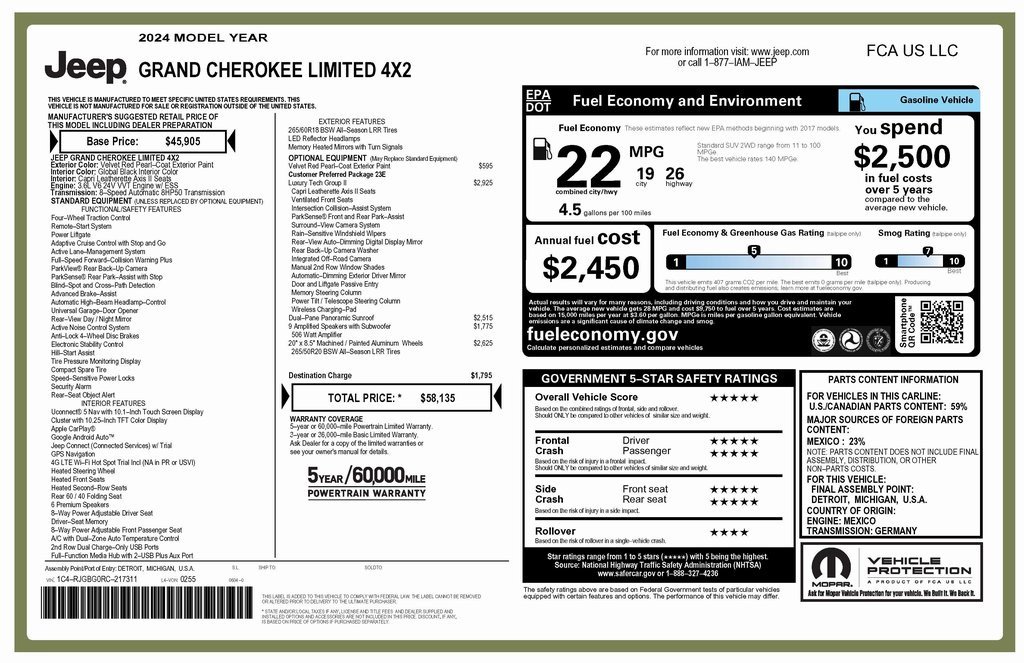 Certified 2024 Jeep Grand Cherokee Limited w/ Luxury Tech Group II image 4