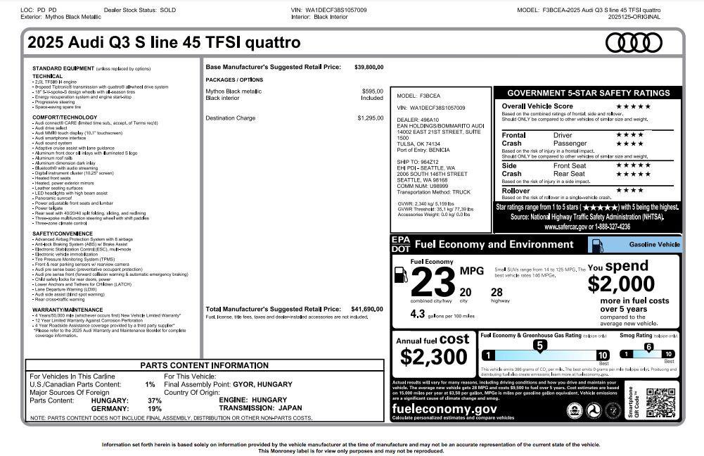 Used 2025 Audi Q3 2.0T Premium AWD/4WD image 5
