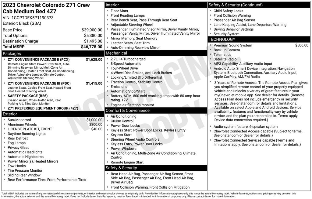 Used 2023 Chevrolet Colorado Z71 w/ Z71 Convenience Package 2 AWD/4WD image 26