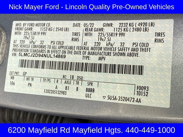 Used 2022 Lincoln Corsair Reserve w/ Elements Package image 31