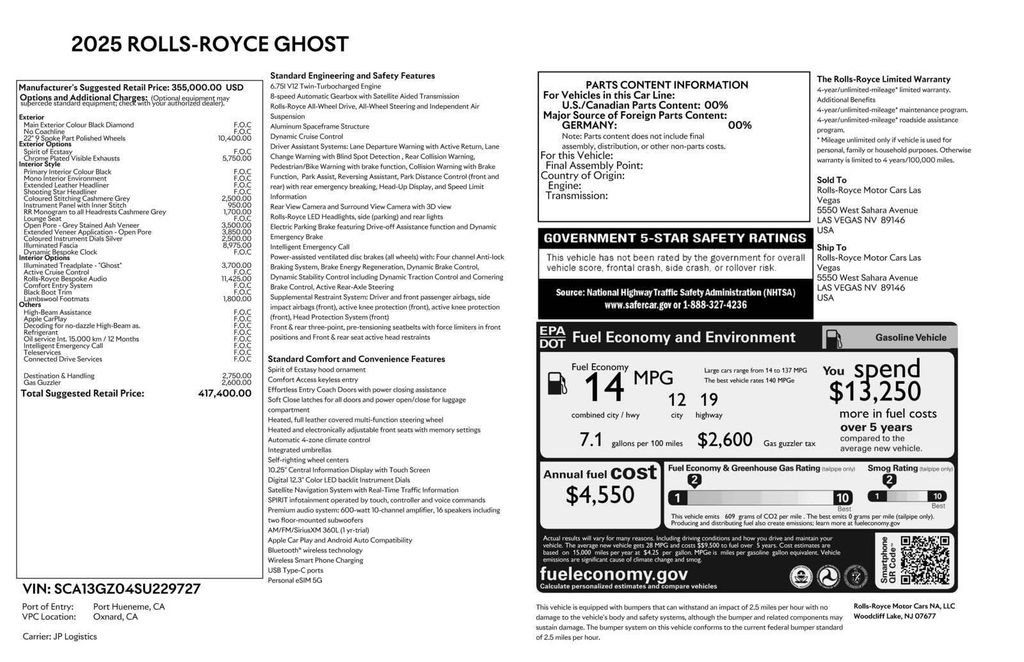 Certified 2025 Rolls-Royce Ghost AWD/4WD image 40