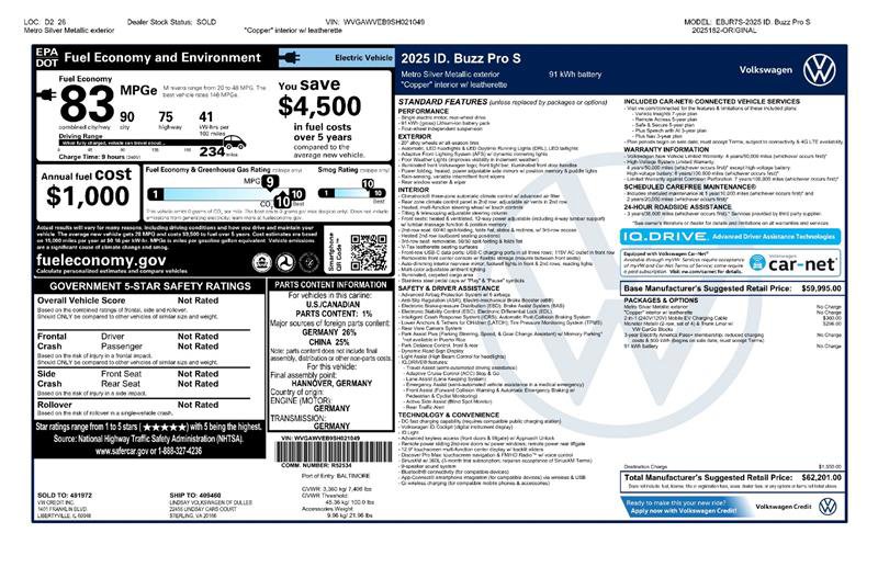 Used 2025 Volkswagen ID. Buzz Pro S image 2