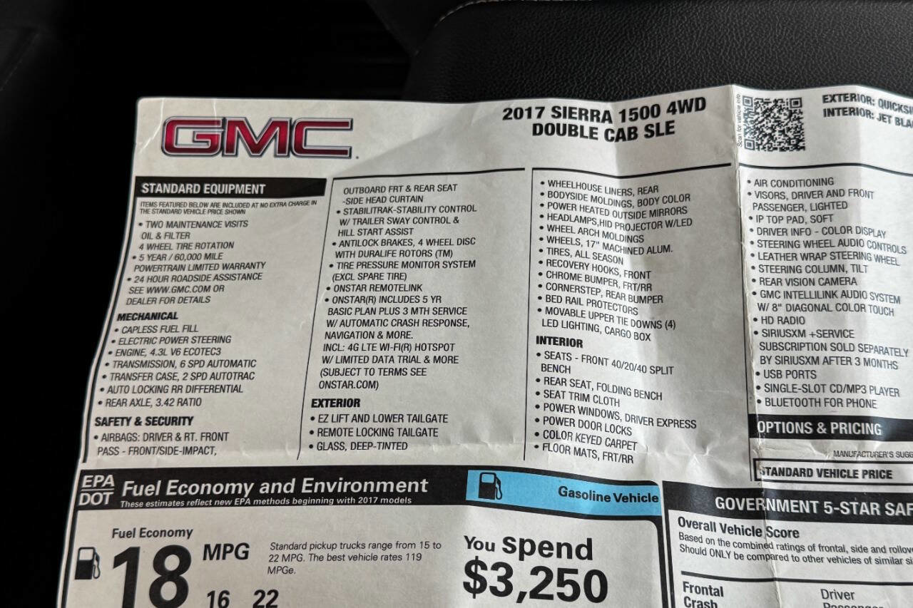 Used 2017 GMC Sierra 1500 SLE w/ SLE Value Package image 34