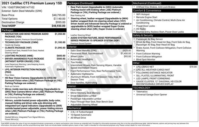 Certified 2021 Cadillac CT5 Premium Luxury image 36