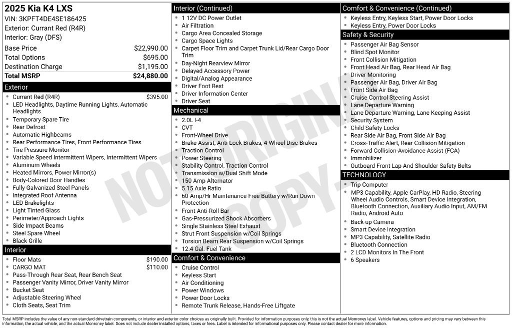 Used 2025 Kia K4 FWD image 2