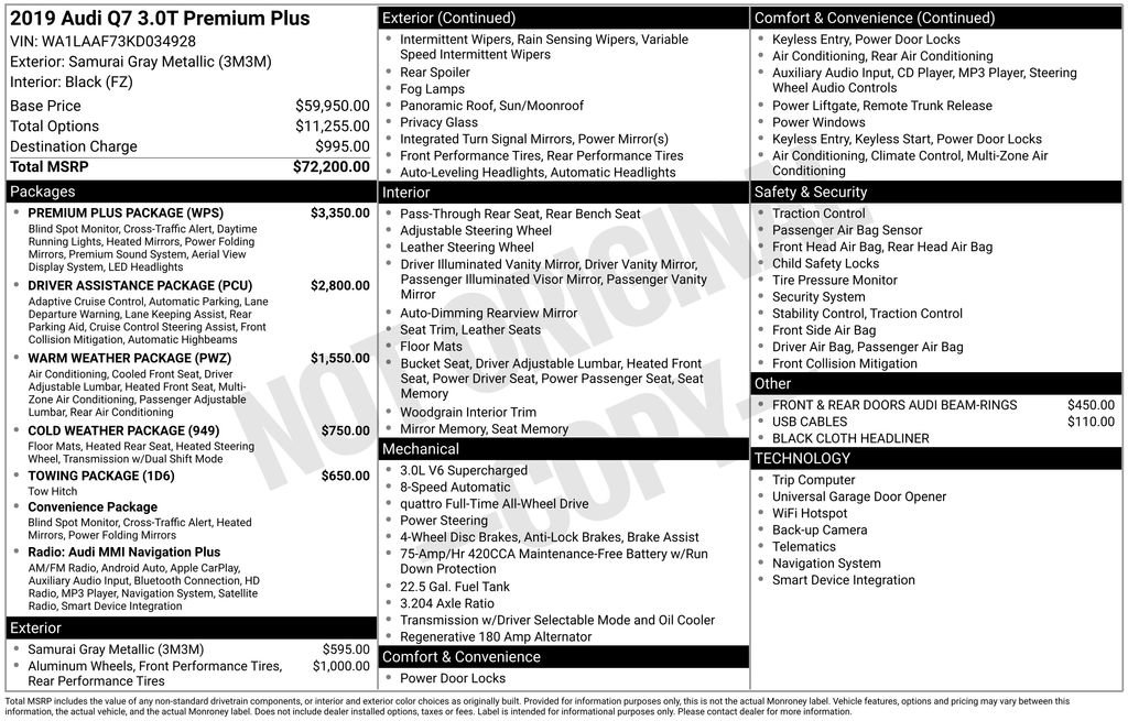 Used 2019 Audi Q7 3.0T Premium Plus w/ Premium Plus Package image 3