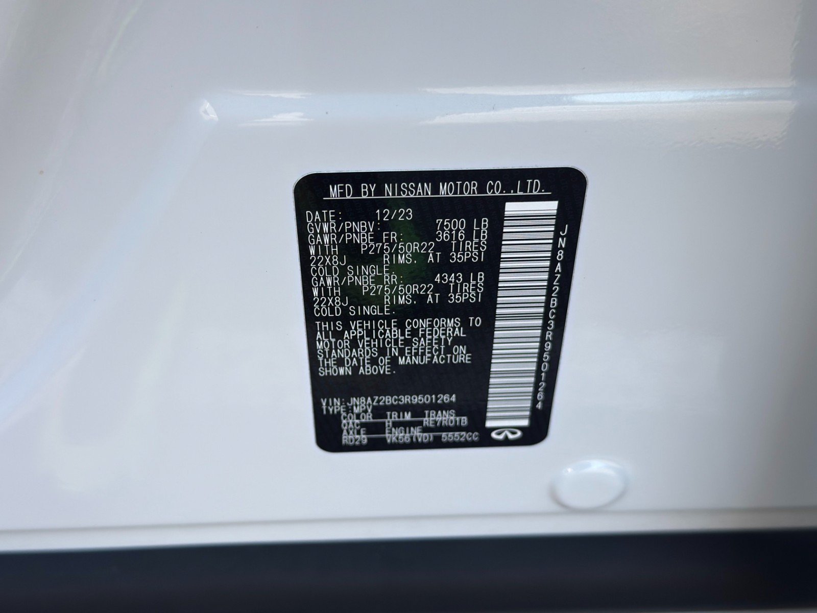 Used 2024 INFINITI QX80 Sensory w/ Cargo Package AWD/4WD image 50