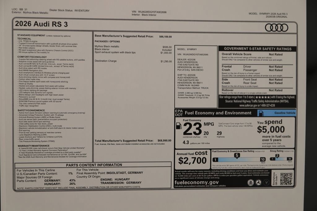 New 2026 Audi RS 3 image 33