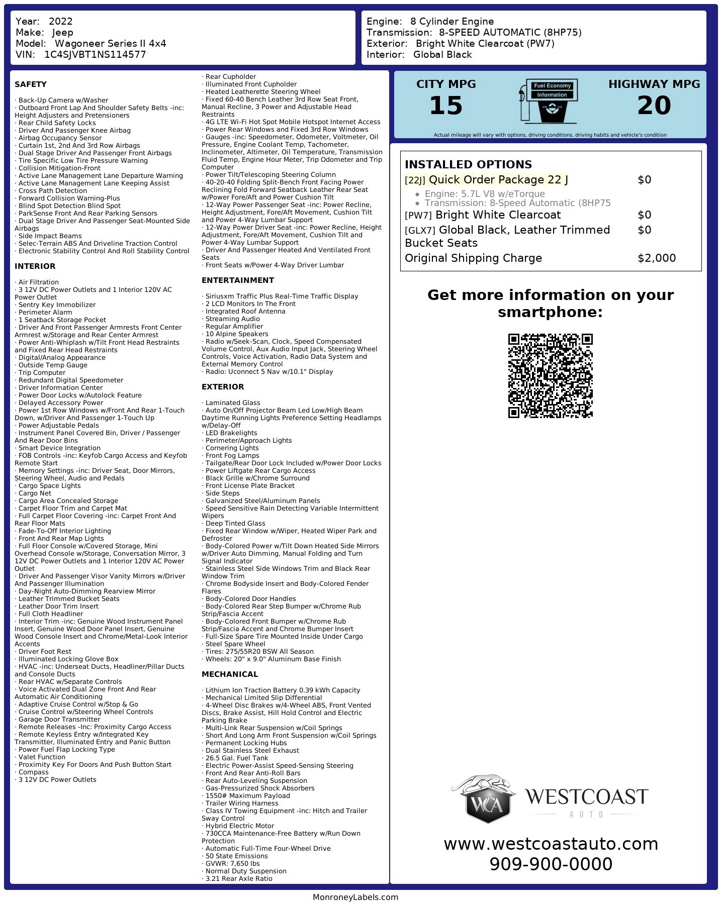 Used 2022 Jeep Wagoneer Series II image 14