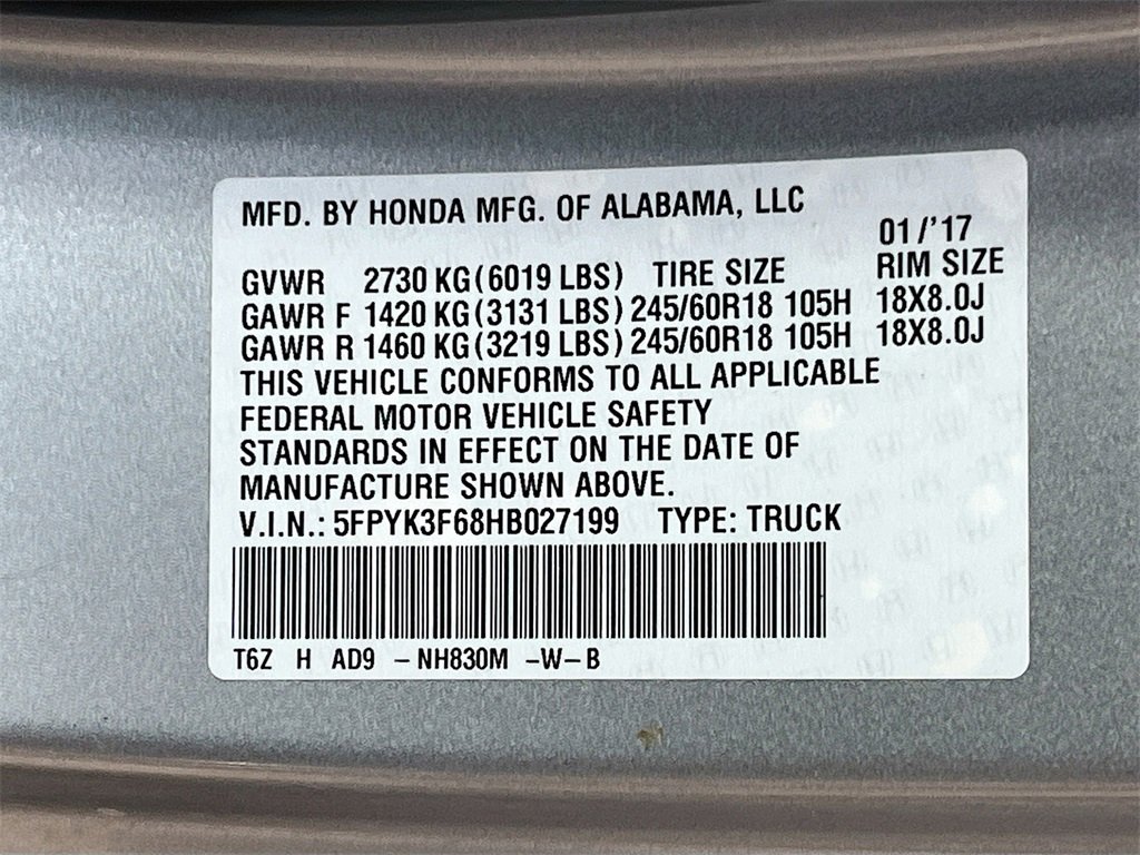 Used 2017 Honda Ridgeline RTL-T image 32