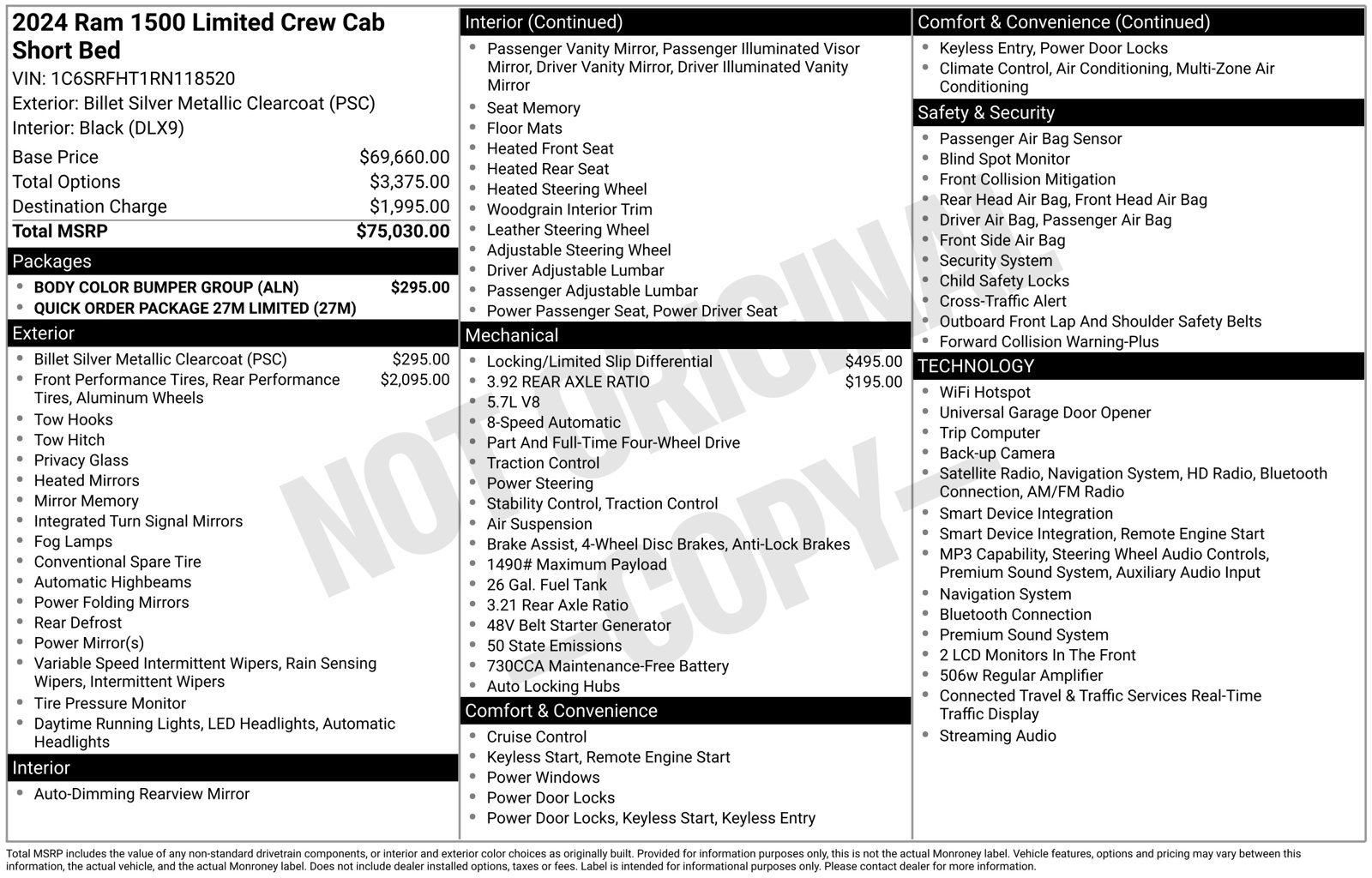 Used 2024 RAM 1500 Limited w/ Body Color Bumper Group AWD/4WD image 28