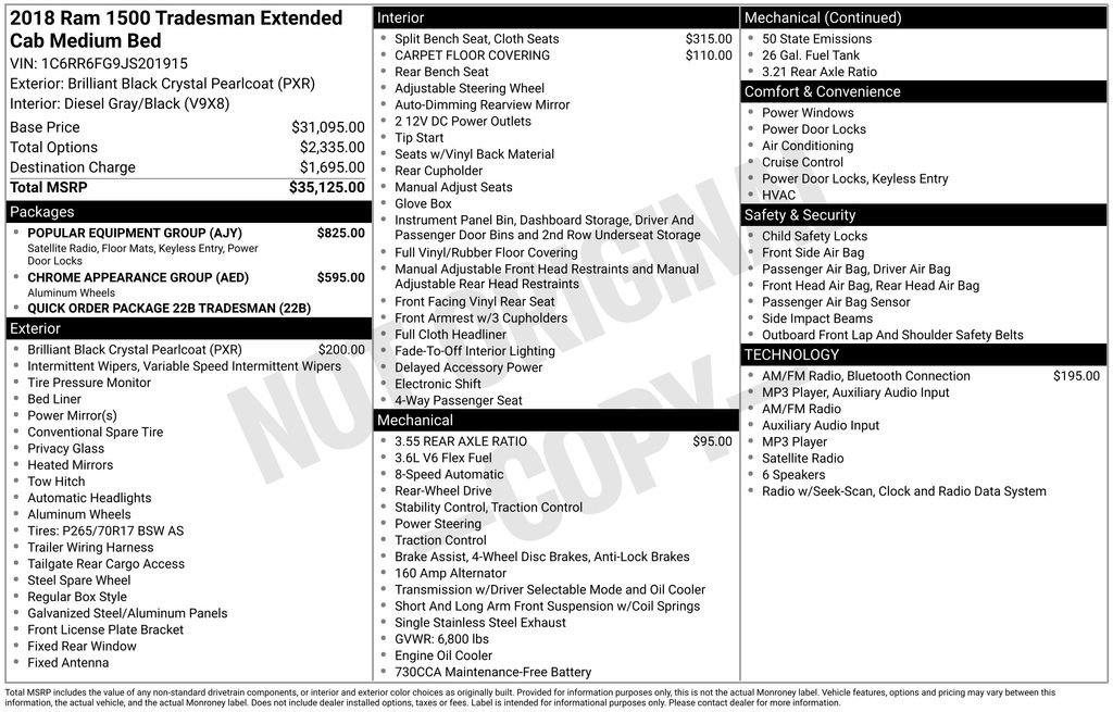 Used 2018 RAM 1500 Tradesman w/ Popular Equipment Group RWD image 34
