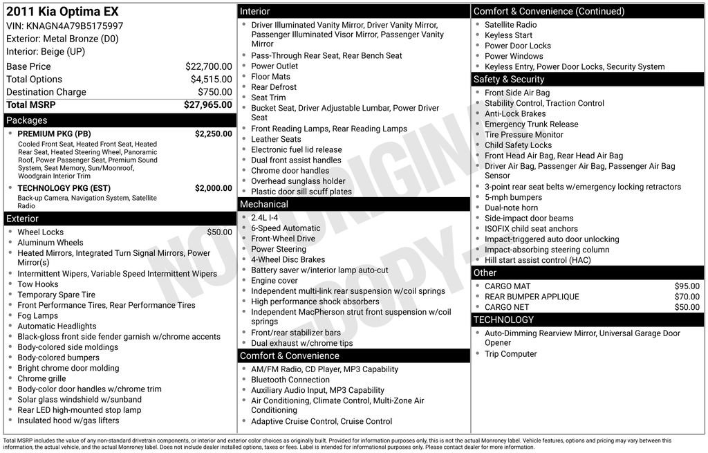 Used 2011 Kia Optima EX w/ Premium Pkg FWD image 29